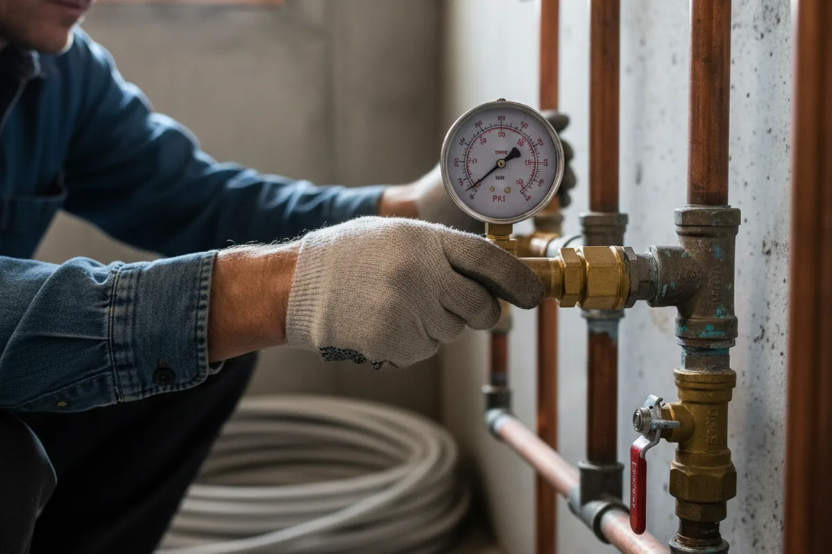 Pressure testing a repaired line during Water Line Repair in Cashiers